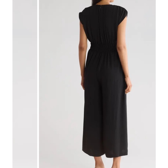 Calvin Klein Aerowash Smocked Waist Wide Leg Crepe Jumpsuit - Picture 11 of 11